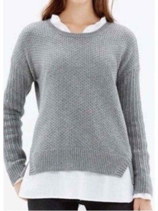 Madewell Sweaters - Madewell Gray Women's Knit Texturemix Pulover Sweater size small